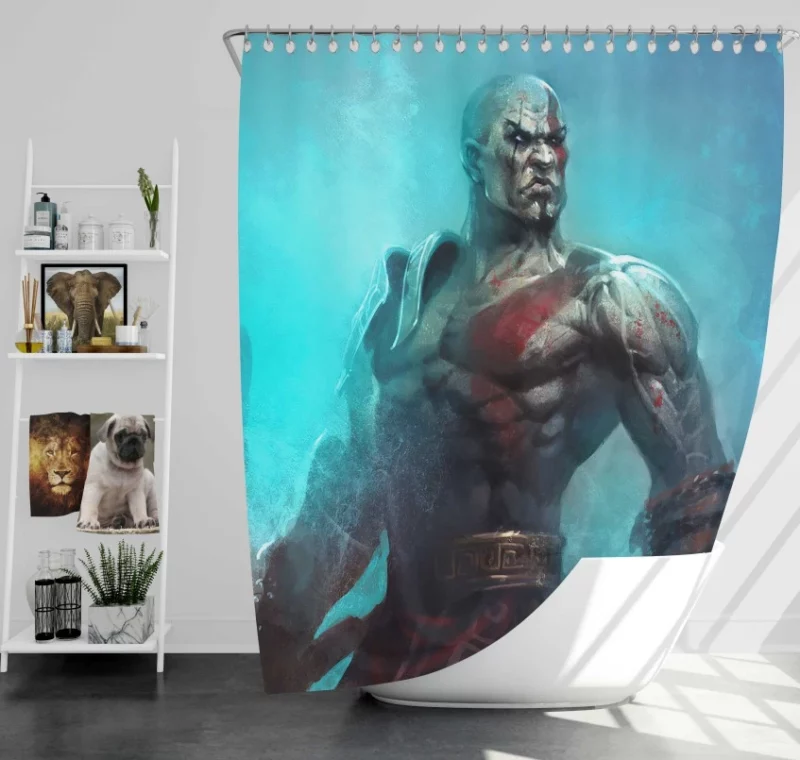 God Of War Kratos Man Warrior Axe Bath Shower Curtain