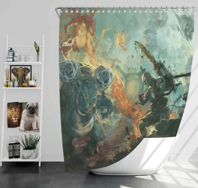 God Of War Kratos Super Bath Shower Curtain