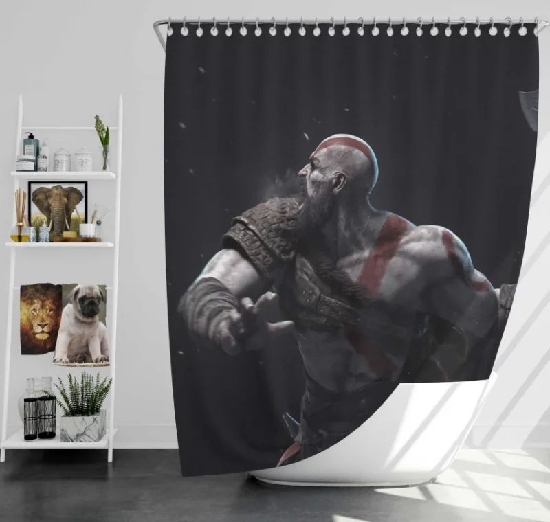 God Of War Kratos Warrior Quality Bath Shower Curtain