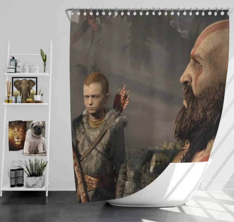 God Of War Video Game Bath Shower Curtain