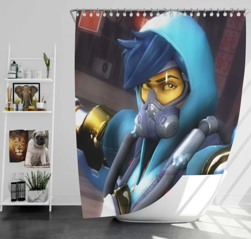 Gotcha!! Overwatch Tracer Bath Shower Curtain