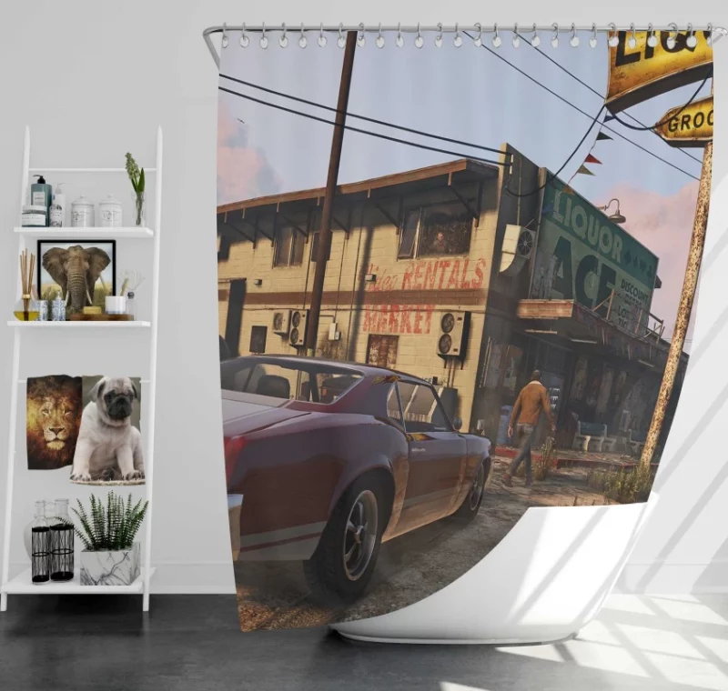 Grand Theft Auto Gta V Bath Shower Curtain