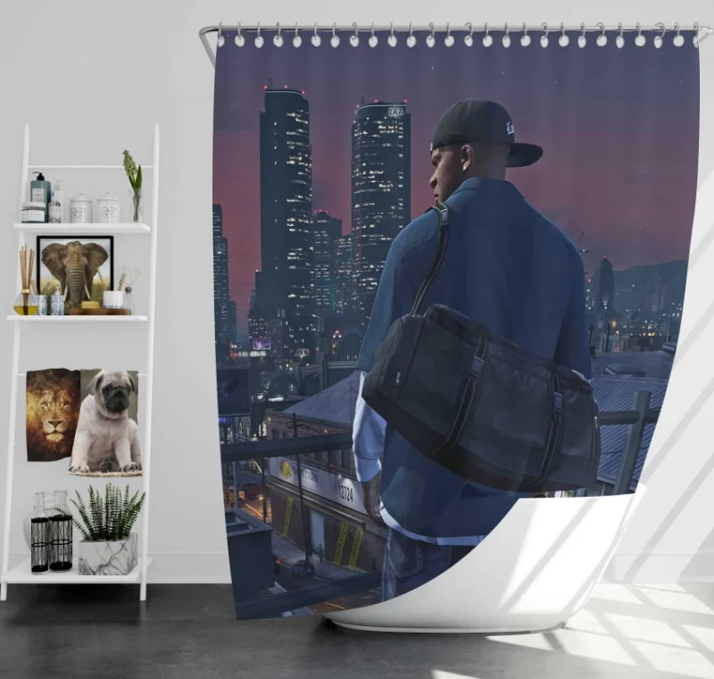 Grand Theft Auto V Franklin Clinton Bath Shower Curtain