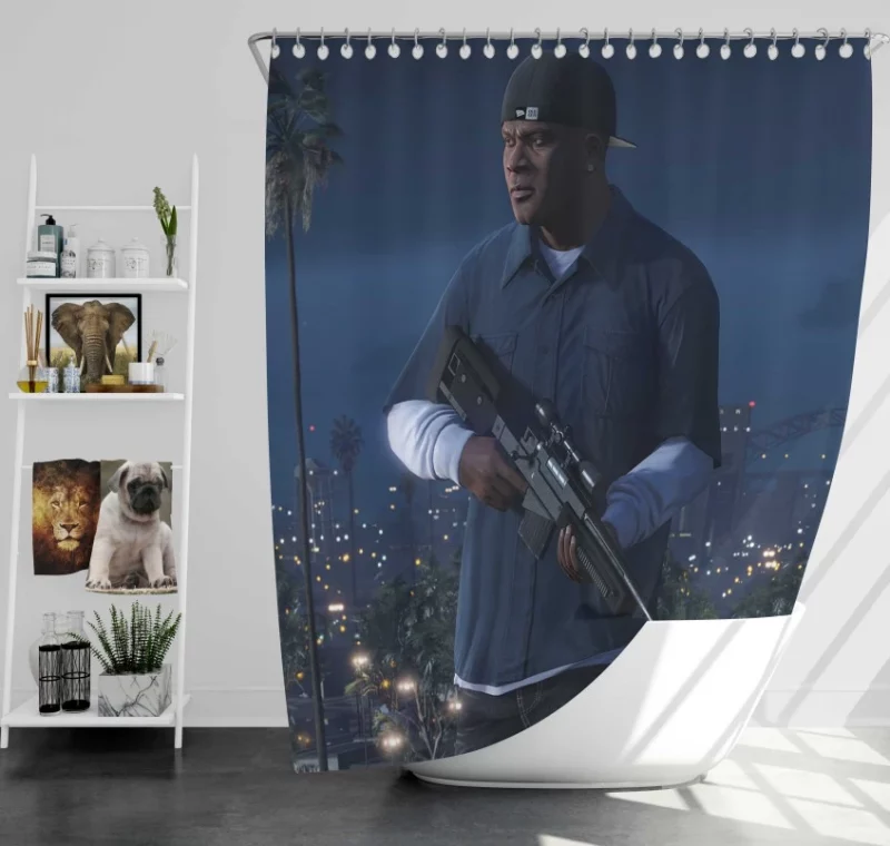 Grand Theft Auto V Grand Theft Auto Franklin Clinton Bath Shower Curtain