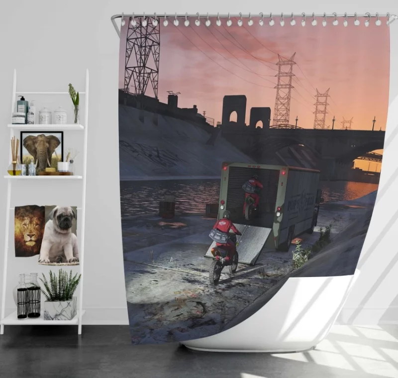 Grand Theft Auto V Gta Bath Shower Curtain