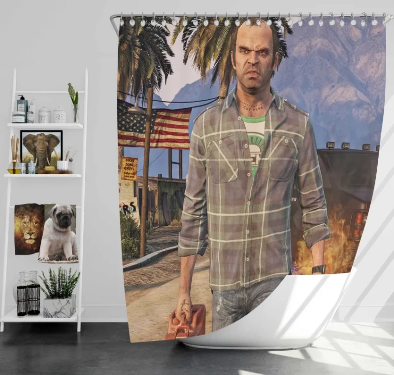 Grand Theft Auto V Trevor Philips Bath Shower Curtain