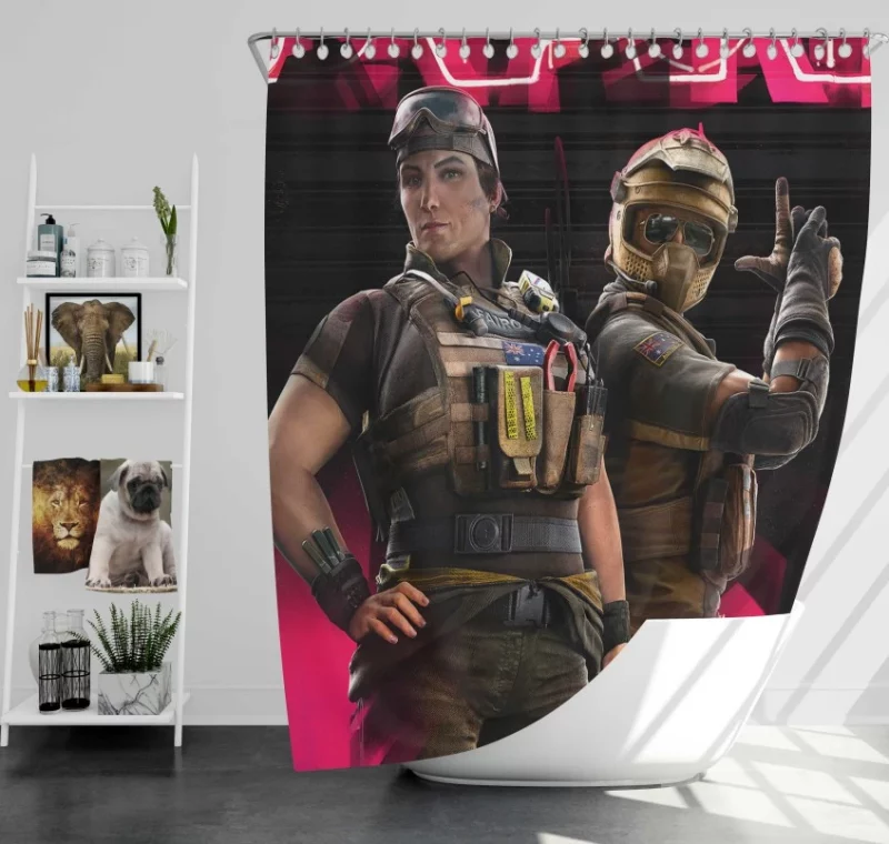 Gridlock And Mozzie Tom Clancys Rainbow Six Siege Bath Shower Curtain