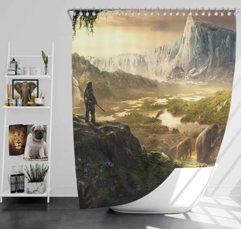 Here I Am All Alone Watching Over My Lonely Kingdom Far Cry Primal Bath Shower Curtain