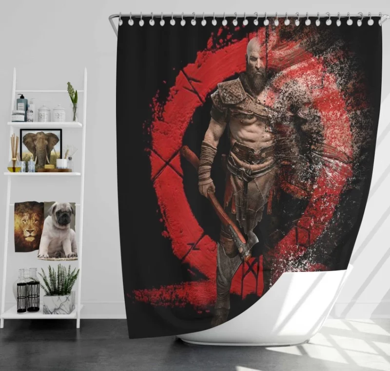 Ii God Of War Kratos Spartan Bath Shower Curtain