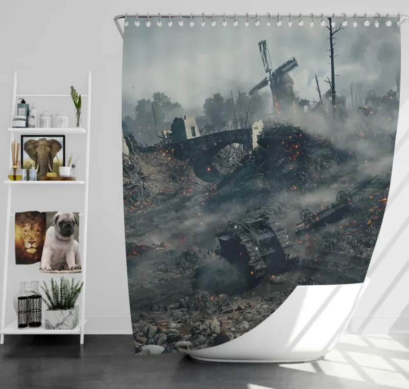 In Formation Battlefield 1 Soldier Bath Shower Curtain