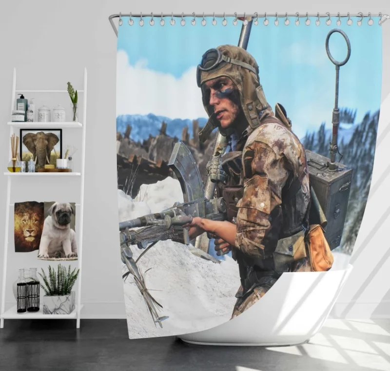 Into The Jungle Battlefield V Quality Bath Shower Curtain