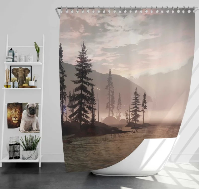 Io Planet Destiny 2 Bath Shower Curtain