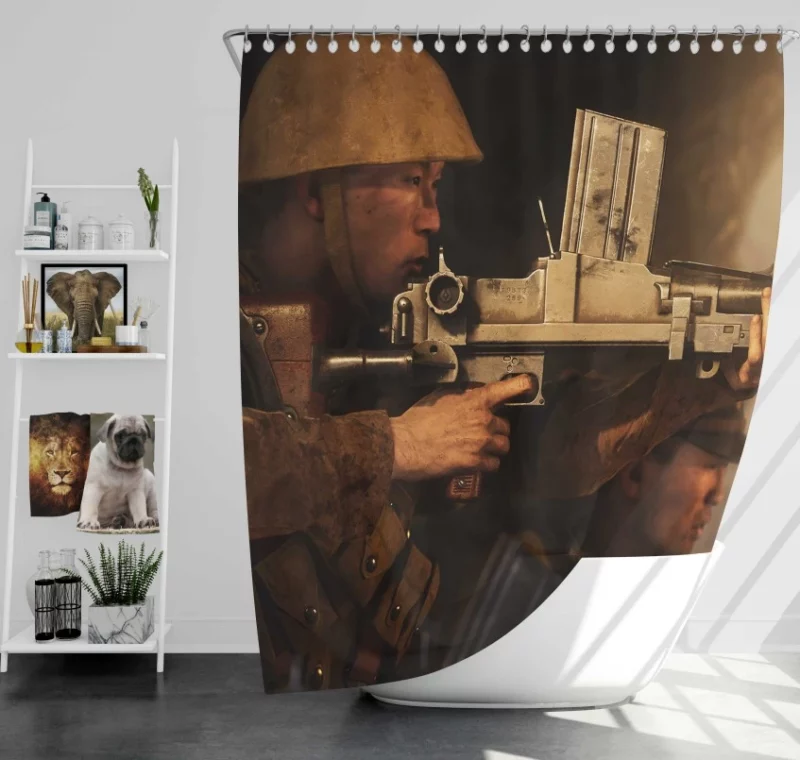 Jack Culver Battlefield V Bath Shower Curtain