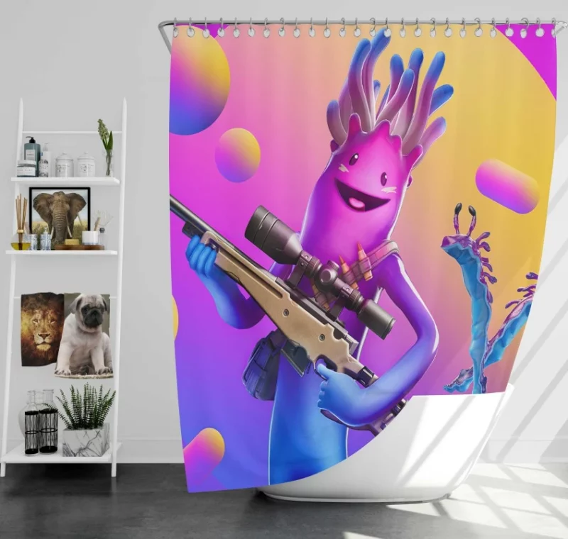 Jellie Fortnite Bath Shower Curtain