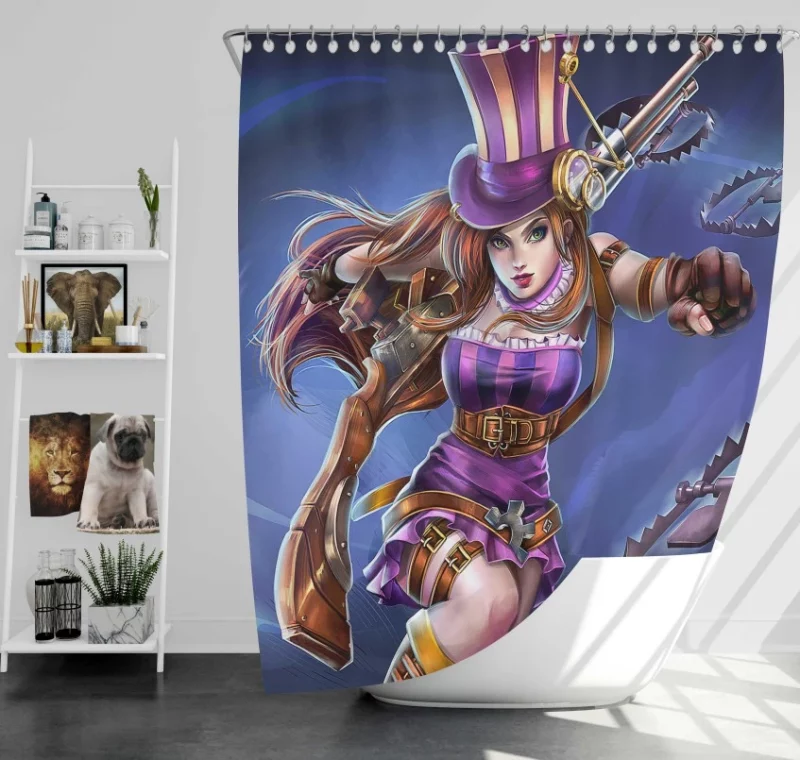 Jinx Genderbend League Of Legends Bath Shower Curtain