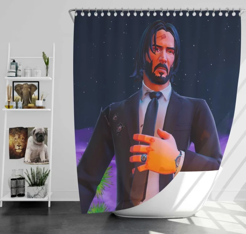 John Wick Fortnite John Wick Fortnite Battle Royale Bath Shower Curtain