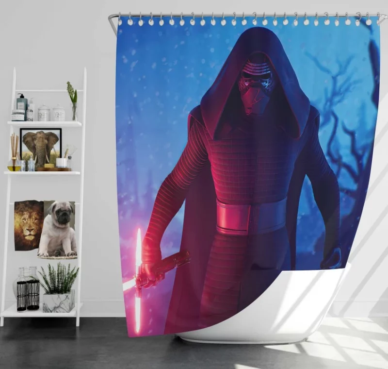 Kylo Ren Star Wars Lightsaber Fortnite Bath Shower Curtain