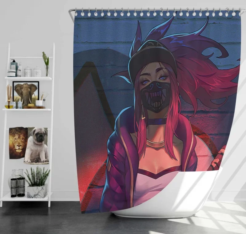 League Of Legends Akali K/da Bath Shower Curtain