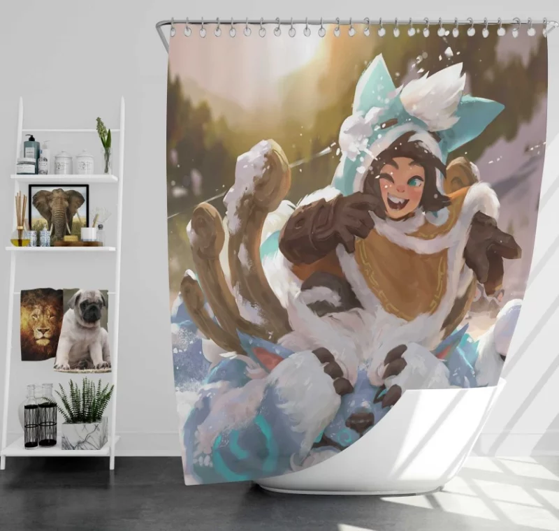 League Of Legends Ashe Bow Blonde Woman Warrior Bath Shower Curtain