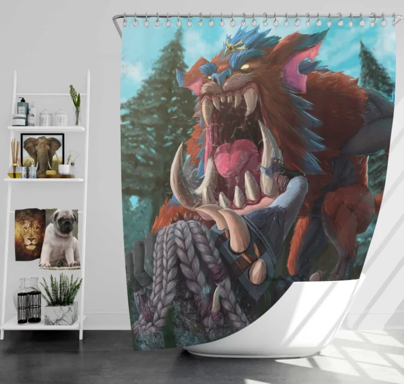 League Of Legends Gnar Bath Shower Curtain