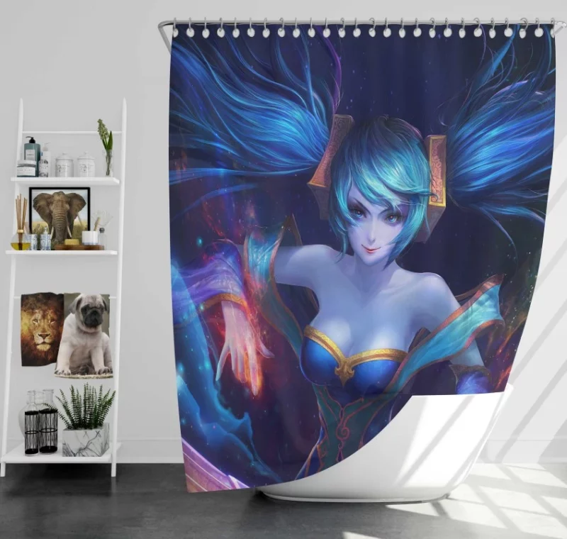 League Of Legends Kimono Girl Oriental Karma Bath Shower Curtain