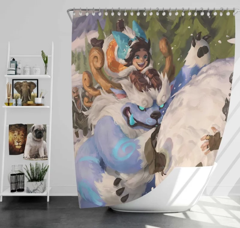 League Of Legends Nunu Willump Modern Bath Shower Curtain