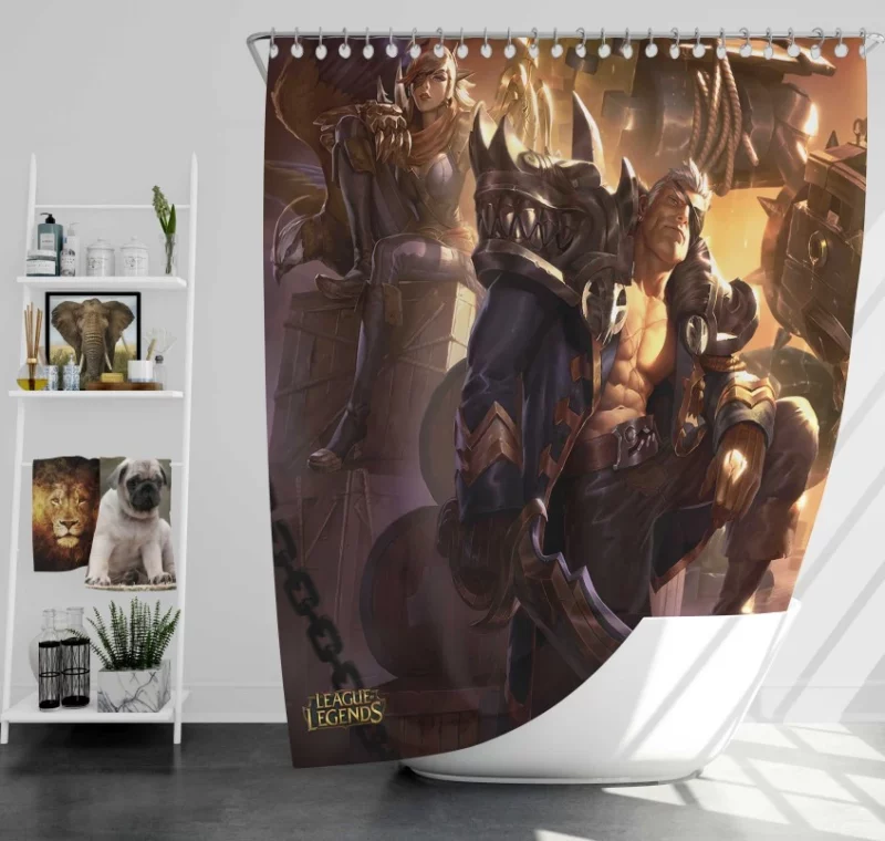 League Of Legends Pantheon Warrior Bath Shower Curtain