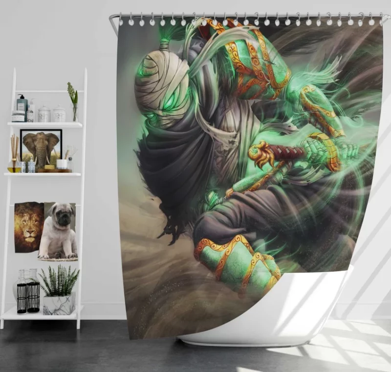 League Of Legends Rakan Xayah Bath Shower Curtain