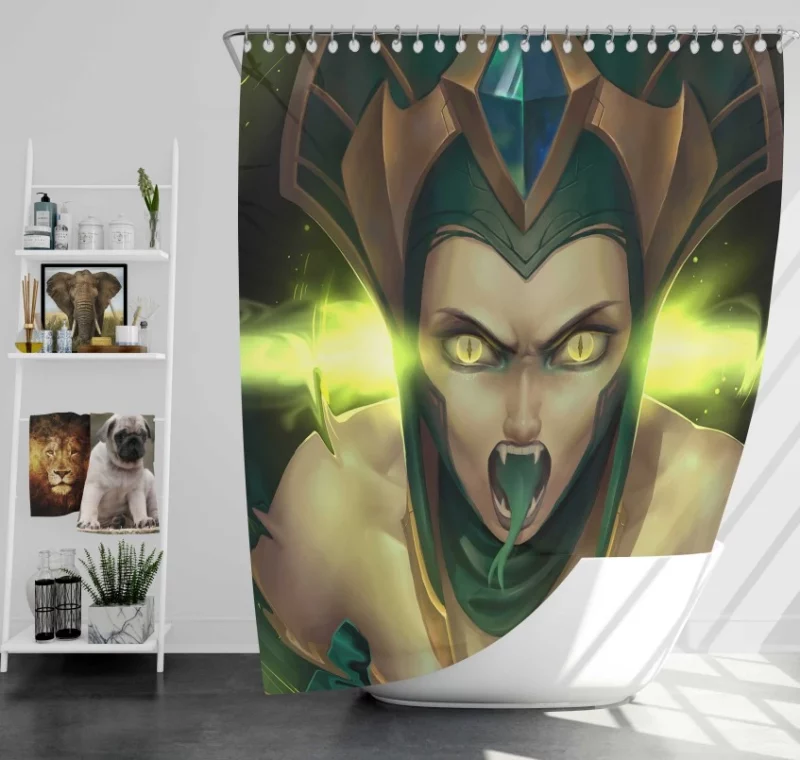 League Of Legends Reksai Graves Ahri Annie Sion Dragon Bath Shower Curtain