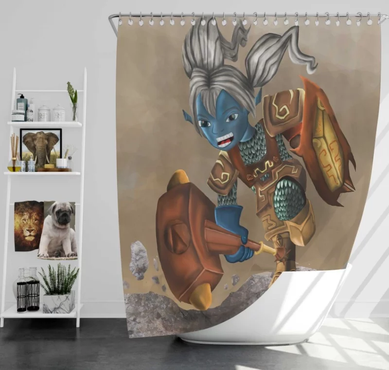 League Of Legends Vi Quality Bath Shower Curtain