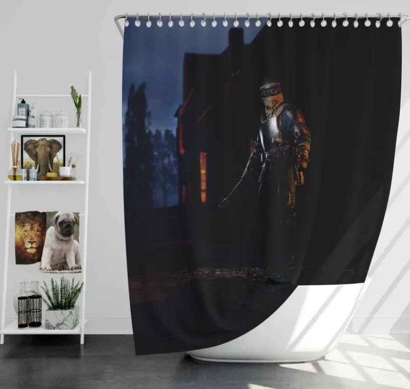 Looping Battlefield 1 Warplane Fire Fight Sky Bath Shower Curtain