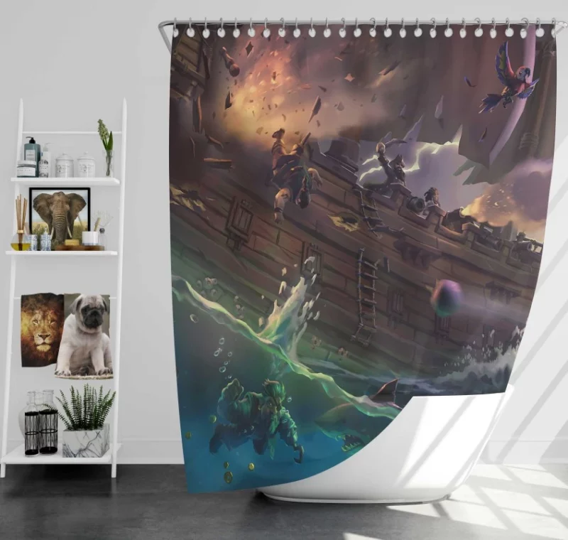 Luigis Mansion 3 Bath Shower Curtain