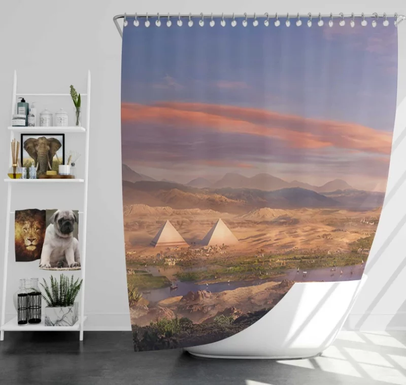 Luxor Assassins Creed Origins Bath Shower Curtain