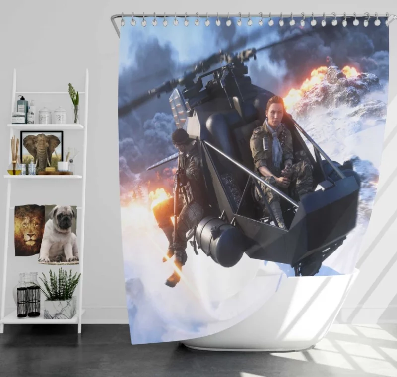 Marita Map Battlefield V Firestorm Bath Shower Curtain