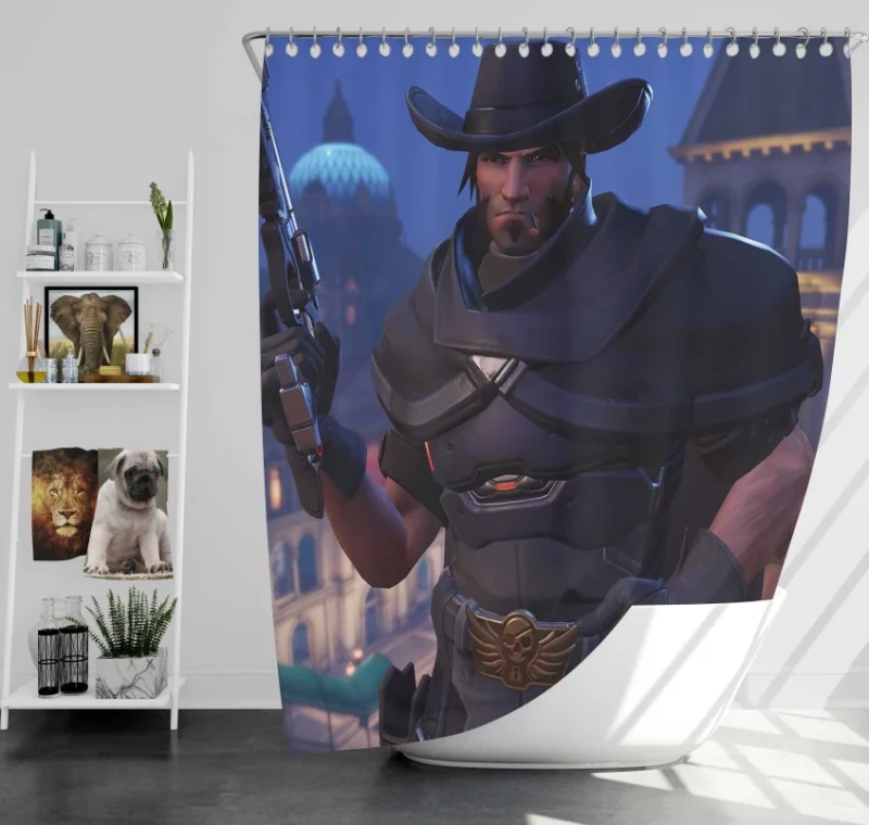 Mccree Overwatch Bath Shower Curtain