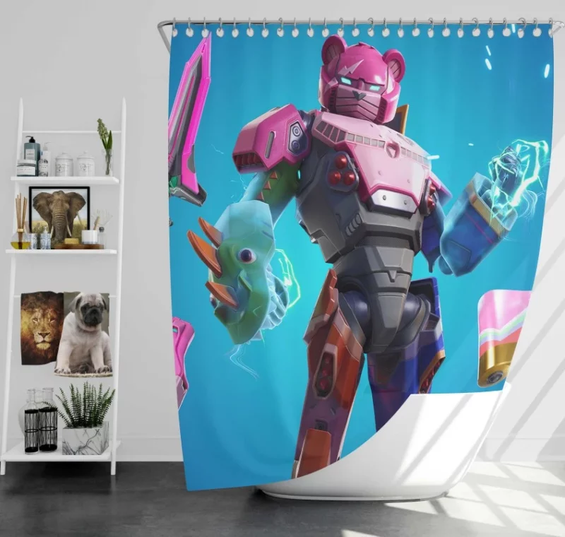 Mecha Team Leader Fortnite Bath Shower Curtain