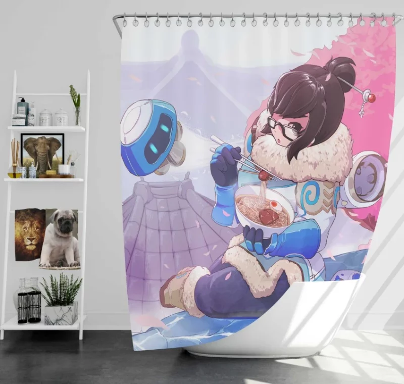 Mei Overwatch Bath Shower Curtain