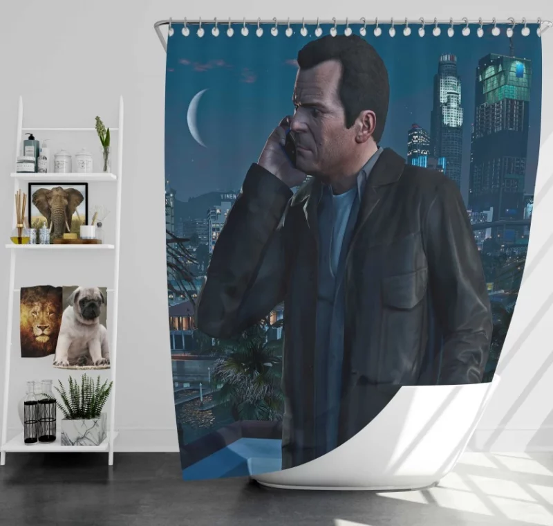 Michael De Santa Grand Theft Auto V Bath Shower Curtain