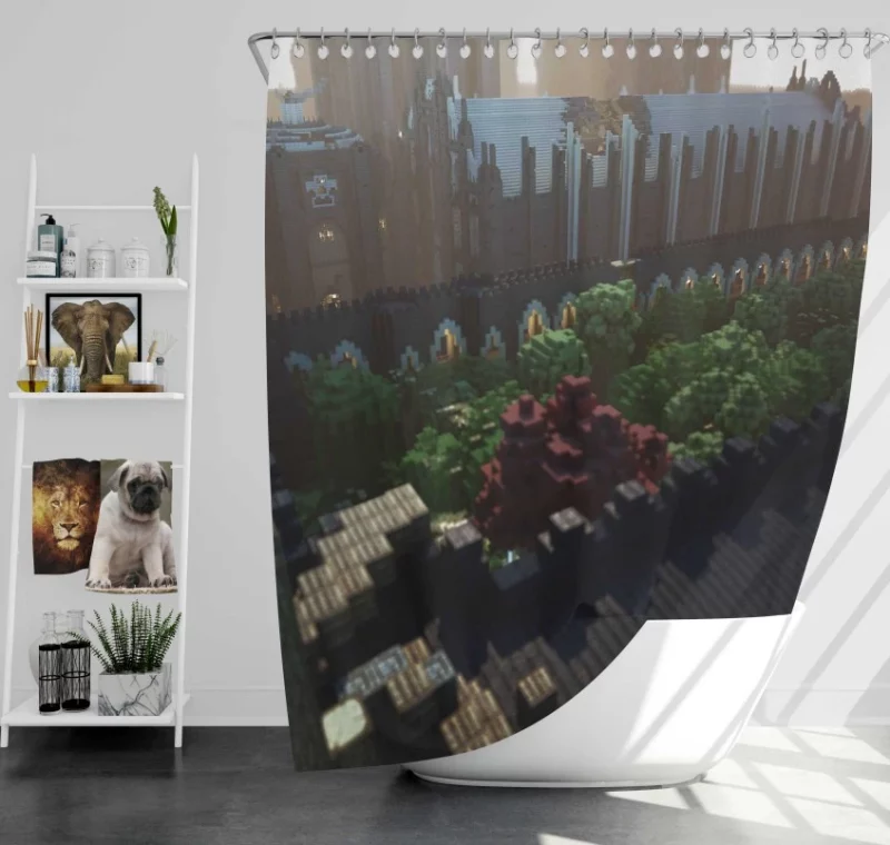 Minecraft Game Bath Shower Curtain
