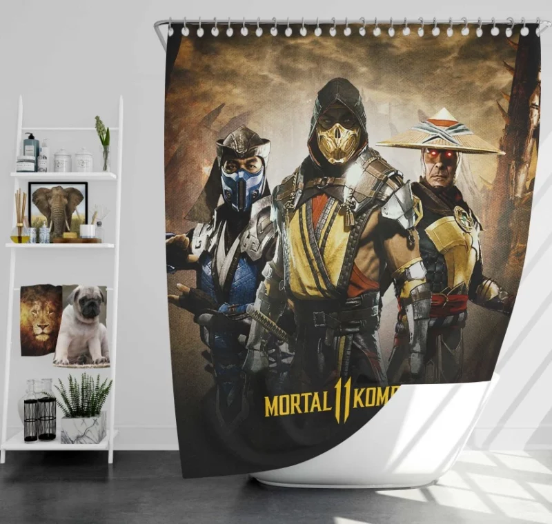 Mortal Kombat 11 Scorpion Sub zero Bath Shower Curtain