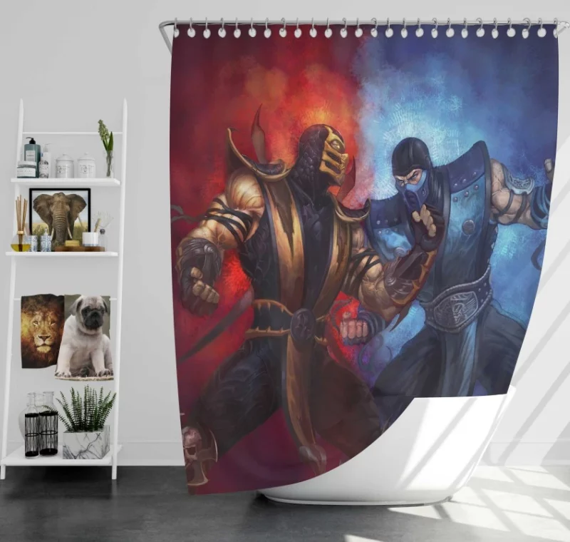 Mortal Kombat Scorpion Bath Shower Curtain