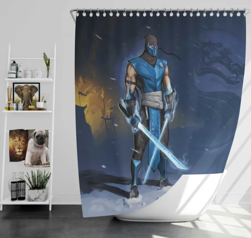 Mortal Kombat Sub zero Quality Bath Shower Curtain