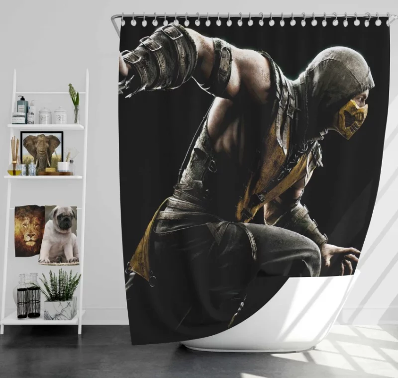 Mortal Kombat Sub zero Scorpion Super Bath Shower Curtain