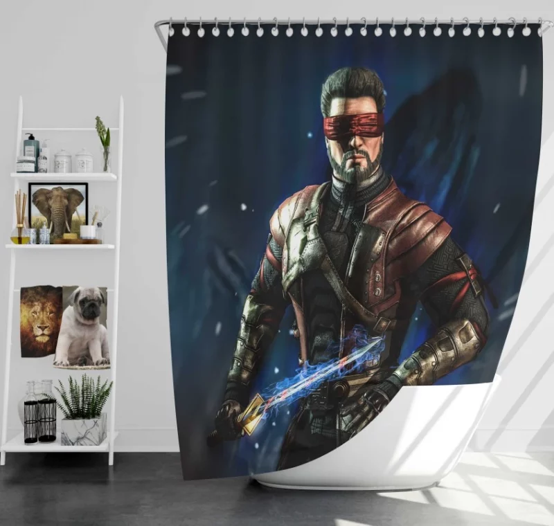 Mortal Kombat X Mileena Black Hair Dagger Woman Bath Shower Curtain