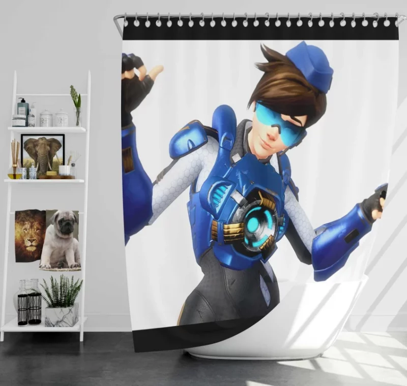 Moves Overwatch Tracer Bath Shower Curtain