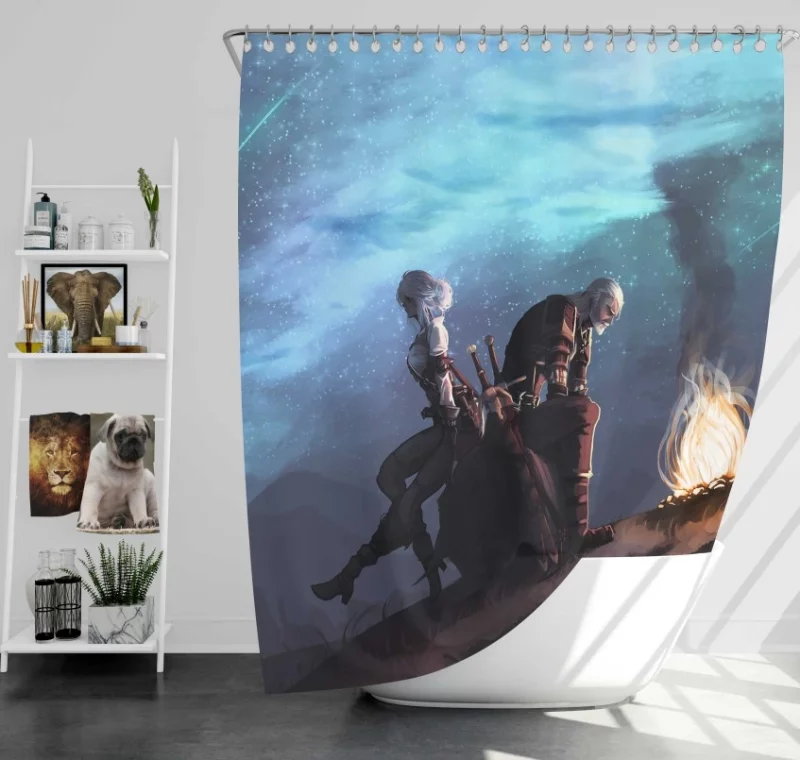 Muscular The Witcher 3 Wild Hunt Geralt Of Rivia Bath Shower Curtain