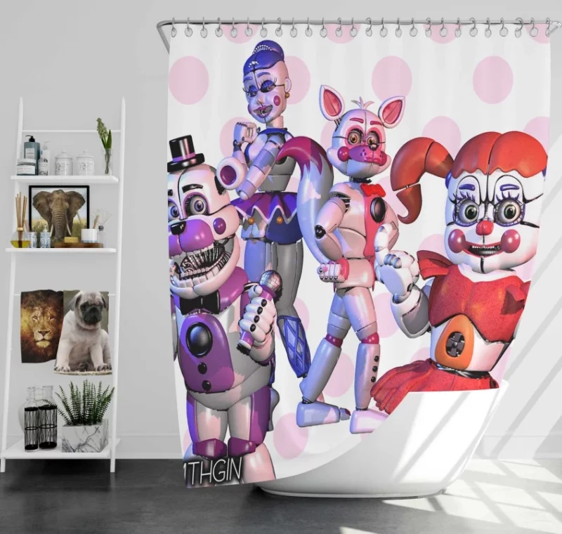 Nightmare Chica Y Nightmare Cupcake Five Nights At Freddys 4Chica Bath Shower Curtain