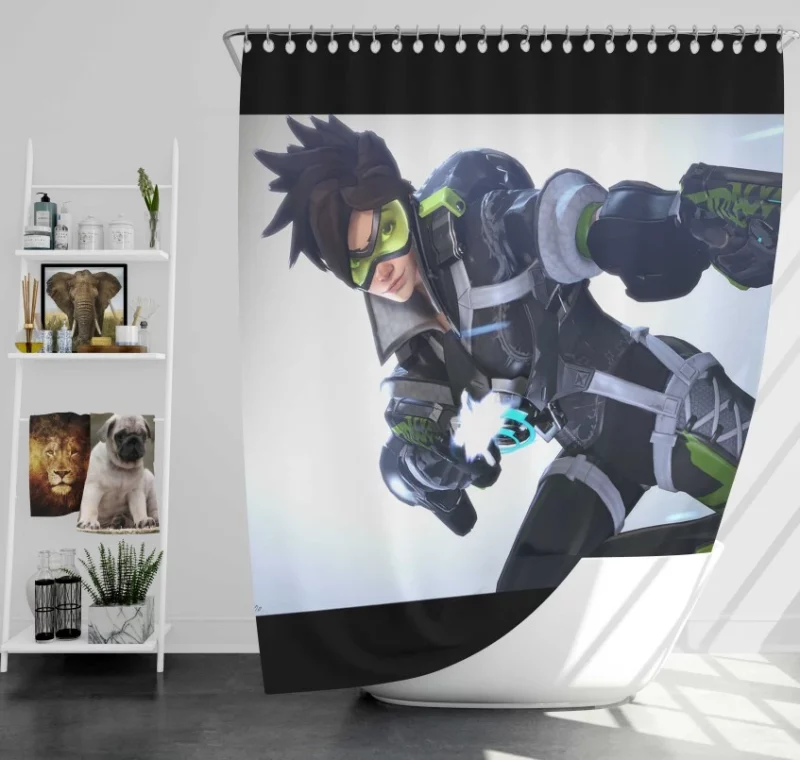 No Ones Gonna Stop Me! Tracer Sporty Overwatch Bath Shower Curtain