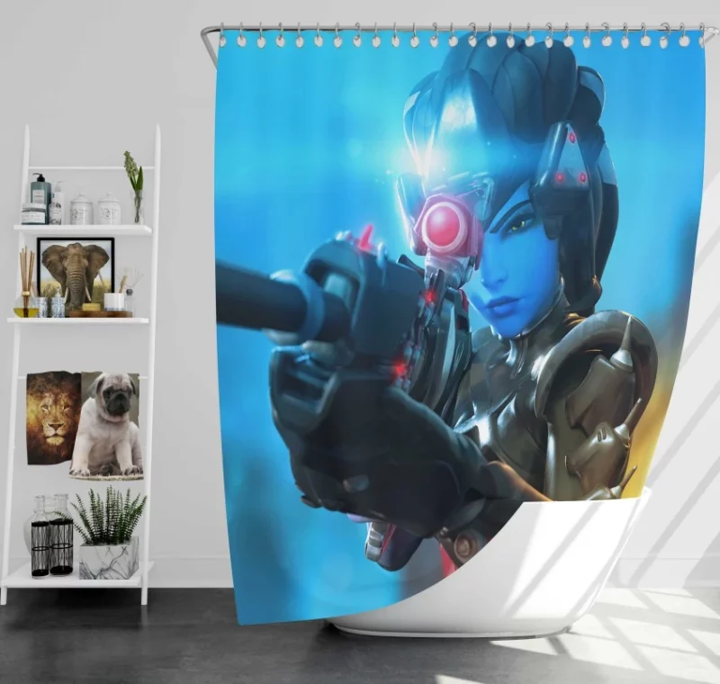 Noire Widowmaker Overwatch Bath Shower Curtain