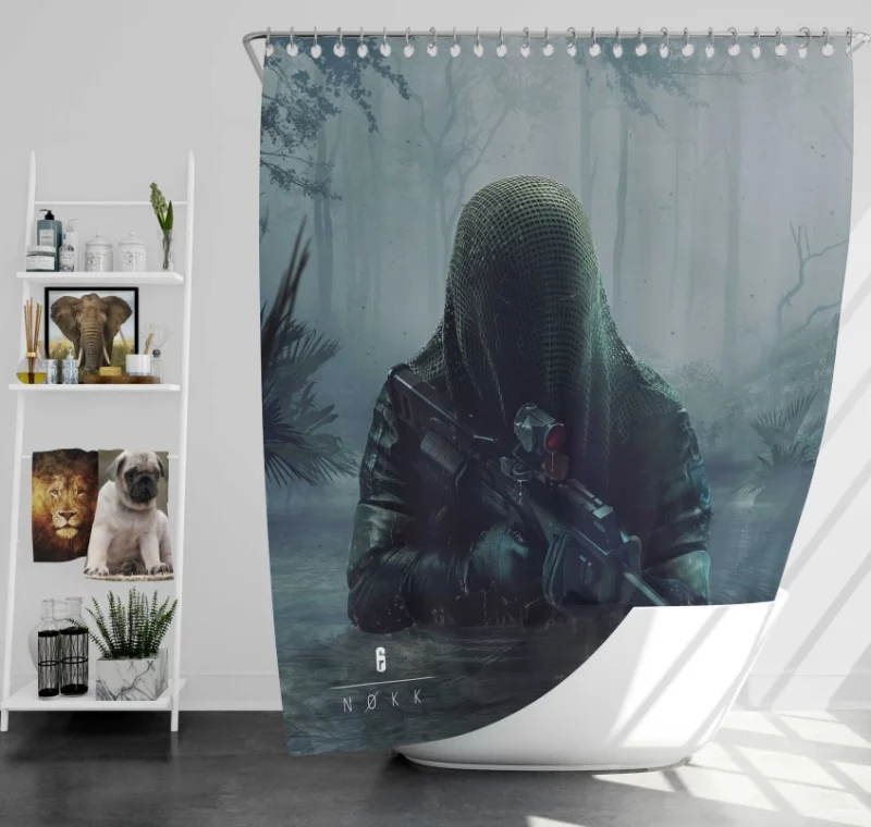 Nokk Heroic Tom Clancys Rainbow Six Siege Bath Shower Curtain